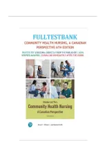 Test Bank For Community Health Nursing&colon;A Canadian Perspective 6th Edition Author&colon;Stamler And Yiu All Chapters&lbrace;1-33&rcub; 100&percnt; Complete With Verified Questions And Answers