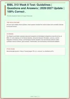 BIBL 313 Week 8 Test&colon; Guidelines &vert; Questions and Answers  &vert; A&plus; Guide &vert; 2026&sol;2027 Update &vert; 100&percnt; Correct &period;&NewLine;