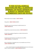 Pi Test Actual Exam All &NewLine;Questions And Well Elaborated &NewLine;Answers Top Rated Version For &NewLine;Already A&plus; Graded Highly &NewLine;Recommended &vert;New And Revised