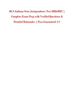 RCA Indiana State Jurisprudence Test 2026&sol;2027 &vert; &NewLine;Complete Exam Prep with Verified Questions & &NewLine;Detailed Rationales &vert; Pass Guaranteed A&plus; 
