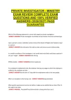 Private Investigator - Ministry &NewLine;Exam Review Complete Exam &NewLine;Questions And 100&percnt; Verified &NewLine;Answers &lpar;2026&sol;2027&rpar; Pass &NewLine;Guarantee 