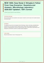 MCB 1000L Case Study 5&colon; Shingles & Yellow Fever Case Scenarios &vert;  Questions and Answers &vert; Microbiology Laboratory &vert; 2026&sol;2027 Updated &vert; 100&percnt; Correct&NewLine;