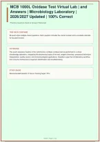 MCB 1000L Oxidase Test Virtual Lab &vert; Questions and Answers &vert; Microbiology Laboratory &vert; 2026&sol;2027 Updated &vert; 100&percnt; Correct&NewLine;