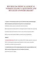 Bsn Hesi 266 Medical-Surgical&NewLine;Nursing Exams V1 Questions And&NewLine;Detailed Answers 2026&sol;2027