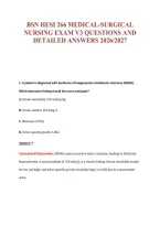 Bsn Hesi 266 Medical-Surgical&NewLine;Nursing Exam V3 Questions And&NewLine;Detailed Answers 2026&sol;2027