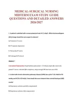 Medical-Surgical Nursing&NewLine;Midterm Exam Study Guide&NewLine;Questions And Detailed Answers&NewLine;2026&sol;2027