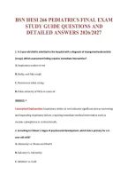 Bsn Hesi 266 Pediatrics Final Exam&NewLine;Study Guide Questions And&NewLine;Detailed Answers 2026&sol;2027