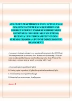Aws Cloud Practitioner Exam Actual Exam 2026-2027 Complete Exam Questions And Correct Verified Answers With Detailed Rationales &lpar;100&percnt; Reliable Solutions&rpar; Recently Updated Exam Edition 2026 &vert; Already Graded A&plus; &vert;Instant Download Pdf &vert; Brand New&excl;&excl;&excl;