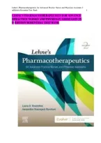 Test Bank For Lehne&rsquo;s Pharmacotherapeutics for Advanced Practice Nurses and Physician Assistants 2nd Edition by Jacqueline Burchum&semi; Laura D&period; Rosenthal &vert; 2024&sol;2025 &vert; 9780323554954 &vert; All- Chapter 1-92 &vert; Complete Questions and Answers A&plus;