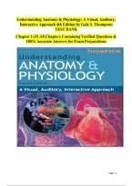 Test Bank for Understanding Anatomy & Physiology&colon; A Visual&comma; Auditory&comma; Interactive Approach&period; 4th Edition by Gale Sloan Thompson &vert; Latest Update 2026&sol;2027