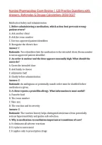 Nursing Pharmacology Exam Review &vert; 120 Practice Questions with Answers&comma; Rationales & Dosage Calculations 2026&sol;2027