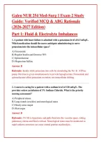 ULTIMATE GALEN NUR 254 EXAMS 1&ndash;4 BUNDLE Galen College of Nursing &vert; Questions&comma; Rationales & Study Guide Academic Year 2026&sol;2027
