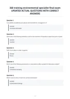 360 training environmental specialist final exam&NewLine;UPDATED ACTUAL QUESTIONS WITH CORRECT&NewLine;ANSWERS