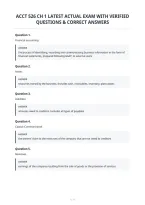 Acct 526 Ch 1 Latest Actual Exam With Verified&NewLine;Questions & Correct Answers