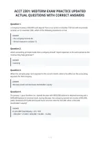 Acct 2301&colon; Midterm Exam Practice Updated&NewLine;Actual Questions With Correct Answers