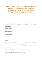 Tdcj Pre-Service And In-Service&NewLine;Final Comprehensive Exam&NewLine;Questions And Answers 100&percnt;&NewLine;Verified&period; Just Released