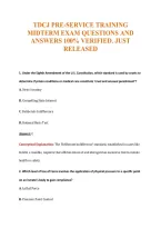 Tdcj Pre-Service Training&NewLine;Midterm Exam Questions And&NewLine;Answers 100&percnt; Verified&period; Just&NewLine;Released