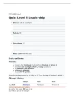 CJUS 610 Quiz 1&colon; Level 5 Leadership &vert; Module 1 Week 1 &vert; 17 Questions and Answers with Explanations &vert; 2026&sol;2027 Updated &ndash; Liberty University