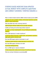 Evidence-Based Medicine Exam Updated Actual Newest With Complete Questions And Correct Answers&sol;&sol; Verified&sol;&sol;Graded A&plus;