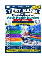 Test Bank For Foundations and Adult Health Nursing&comma; 10th Edition By Kim Cooper&comma; MSN&comma; RN & Kelly Gosnell&comma; MSN&comma; RN&comma; Comprehensive Examination Questions Graded A&plus;&period;pdf&NewLine;&NewLine;