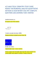 Acs Analytical Chemistry Study Guide Newest Instrumental Analysis Quantitative Methods & Exam Review 2026 Wit Complete Questions And Answers&sol;&sol;100&percnt; Verified