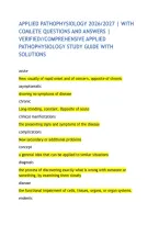 Applied Pathophysiology 2026&sol;2027 &vert; With Comlete Questions And Answers &vert; Verified&sol;&sol;Comprehensive Applied Pathophysiology Study Guide With Solutions