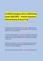 Certified Emergency Nurse &lpar;CEN&rpar; Study &NewLine;Guide 2026&sol;2027 &ndash; Practice Questions&comma; Clinical Review & Exam Prep &NewLine;