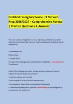 Certified Emergency Nurse &lpar;CEN&rpar; Exam &NewLine;Prep 2026&sol;2027 &ndash; Comprehensive Review &vert; Practice Questions & Answers &NewLine;