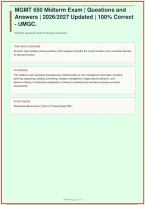 MGMT 650 Midterm Exam &vert; Questions and Answers &vert; 2026&sol;2027 Updated  &vert; A&plus; Guide &vert; 100&percnt; Correct - UMGC&period;&NewLine;