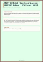MGMT 650 Quiz 8 &vert; Questions and Answers &vert; 2026&sol;2027 Updated  &vert; A&plus; Guide &vert; 100&percnt; Correct - UMGC&period;&NewLine;