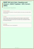 MGMT 650 Unit 6 Quiz &vert; Questions and Answers &vert; 2026&sol;2027 Updated &vert; 100&percnt; Correct - UMGC&period;&NewLine;