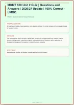 MGMT 650 Unit 2 Quiz &vert; Questions and Answers &vert; 2026&sol;2027 Update &vert; 100&percnt; Correct - UMGC&period;&NewLine;
