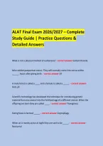 ALAT Final Exam 2026&sol;2027 &ndash; Complete &NewLine;Study Guide &vert; Practice Questions & Detailed Answers &NewLine; &NewLine;