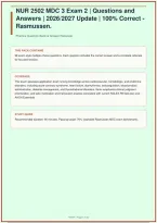 NUR 2502 MDC 3 Exam 2 &vert; Questions and Answers &vert; 2026&sol;2027 Update  &vert; A&plus; Guide &vert; 100&percnt; Correct - Rasmussen&period;&NewLine;