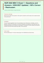 NUR 2502 MDC 3 Exam 1 &vert; Questions and Answers &vert; 2026&sol;2027 Updated &vert; 100&percnt; Correct   &vert; A&plus; Guide - Rasmussen&NewLine;