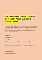 MN 566 Final Exam 2026&sol;2027 &ndash; Complete &NewLine;Study Guide &vert; Practice Questions & Detailed Answers &NewLine; &NewLine;