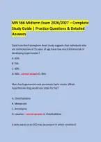 MN 566 Midterm Exam 2026&sol;2027 &ndash; Complete &NewLine;Study Guide &vert; Practice Questions & Detailed Answers &NewLine;