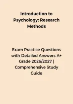 Introduction to Psychology &ndash; Key Concepts and Research Methods &ndash; Practice Questions with Detailed Answers A&plus; Grade &ndash; Questions&comma; Answers & Rationales