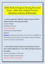 HESI Medical-Surgical Nursing Proctored &NewLine;Exam &vert; 2026&sol;2027 Original Practice &NewLine;Questions&comma; Answers & Rationales 