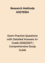 Research Methods MIDTERM Exam Practice Questions with Detailed Answers A&plus; Grade &ndash; Questions&comma; Answers & Rationales