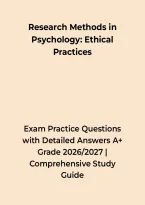 Research Methods in Psychology Ethical Practices Questions with Detailed Answers A&plus; Grade &ndash; Questions&comma; Answers & Rationales