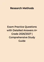 Research Methods Exam Practice Questions with Detailed Answers A&plus; Grade &ndash; Questions&comma; Answers & Rationales