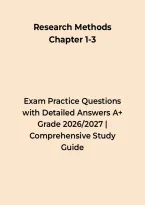 Research Methods Chapter 1-3 Exam Practice Questions with Detailed Answers A&plus; Grade &ndash; Questions&comma; Answers & Rationales