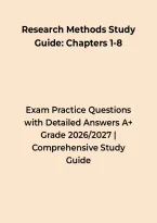 Research Methods Study Guide &ndash; Chapters 1-8 Exam Practice Questions with Detailed Answers A&plus; Grade &ndash; Questions&comma; Answers & Rationales