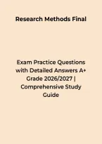 Research Methods Final Exam Practice Questions with Detailed Answers A&plus; Grade &ndash; Questions&comma; Answers & Rationales