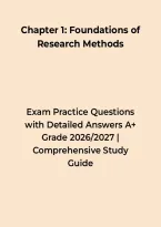 Chapter 1 &ndash; Foundations of Research Methods Exam Practice &ndash; Practice Questions with Detailed Answers A&plus; Grade &ndash; Questions&comma; Answers & Rationales