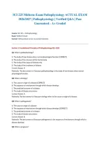 SCI 225 Midterm Exam Pathophysiology ACTUAL EXAM 2026&sol;2027 &vert; Pathophysiology &vert; Verified Q&A &vert; Pass Guaranteed - A&plus; Graded&NewLine;&NewLine;
