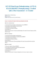 SCI 225 Final Exam Pathophysiology ACTUAL EXAM 2026&sol;2027 &vert; Pathophysiology &vert; Verified Q&A &vert; Pass Guaranteed - A&plus; Graded&NewLine;&NewLine;