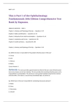 Ophthalmology Fundamentals 10th Edition Comprehensive Test Bank by Rapuano Comprehensive Review of Eye Anatomy&comma; Ocular Diseases&comma; Diagnostic Procedures&comma; and Treatment Strategies&NewLine;