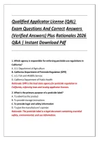 California QAL Exam 2026 &vert; Qualified Applicator License Practice Questions & Answers